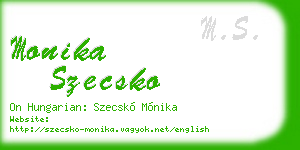 monika szecsko business card
