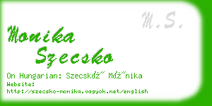 monika szecsko business card